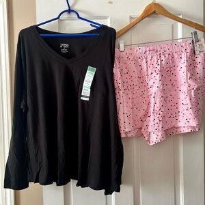 Women Terra & Sky Shirt w Sleep/Lounge Shorts 3X